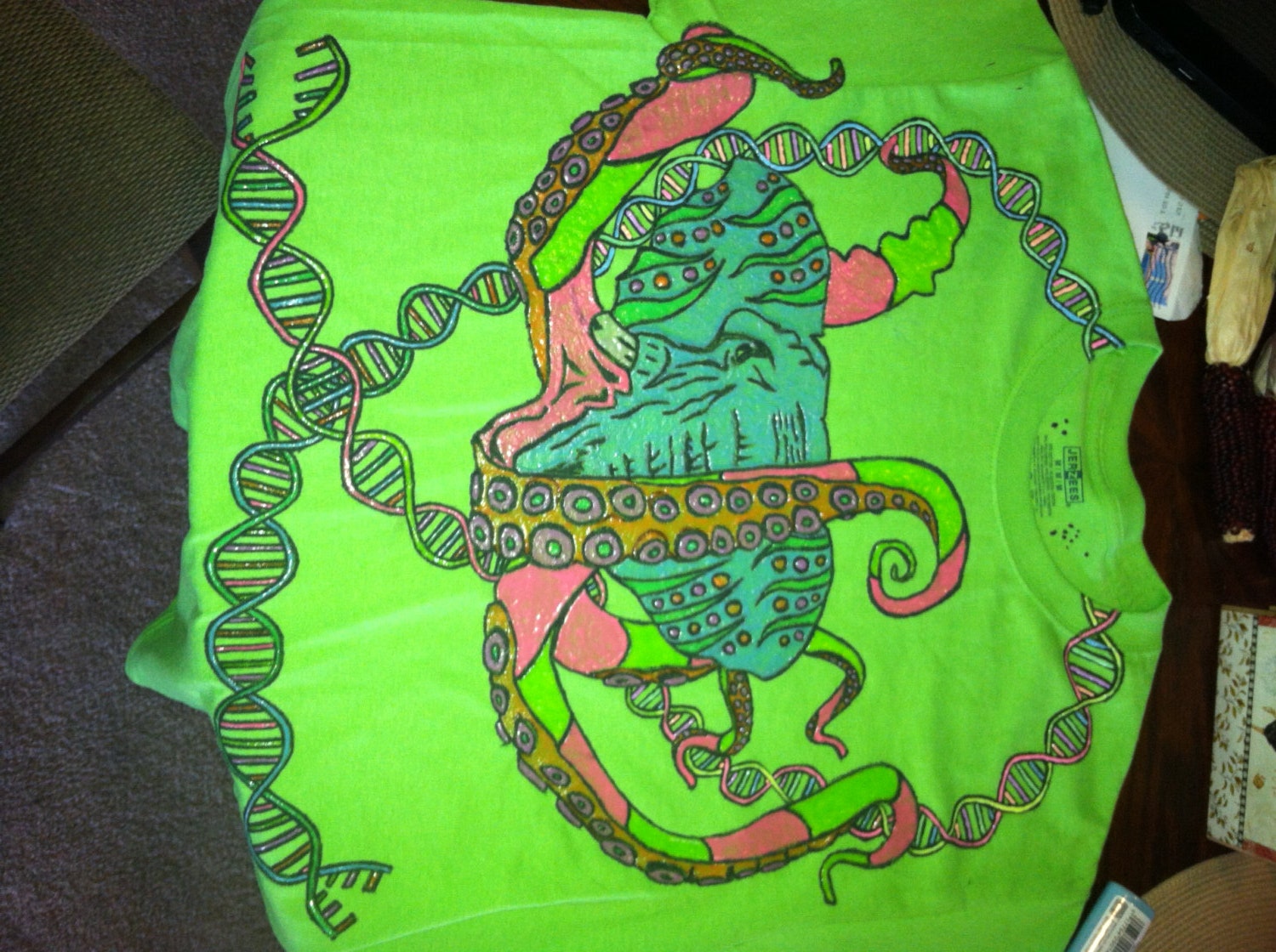 Custom Painted Glow in the dark Tshirt