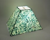 Rectangular Handmade Paper Lampshade, with Turquoise Flecked Paper