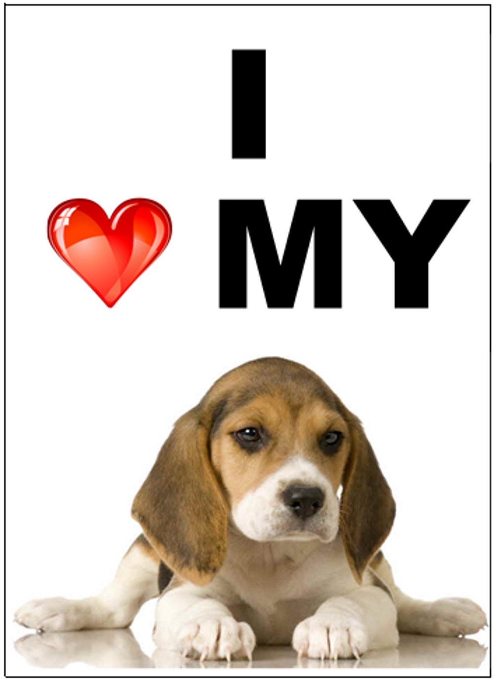 5 X 7 Print - "I Love My Dog", Breed Options, Home Decor