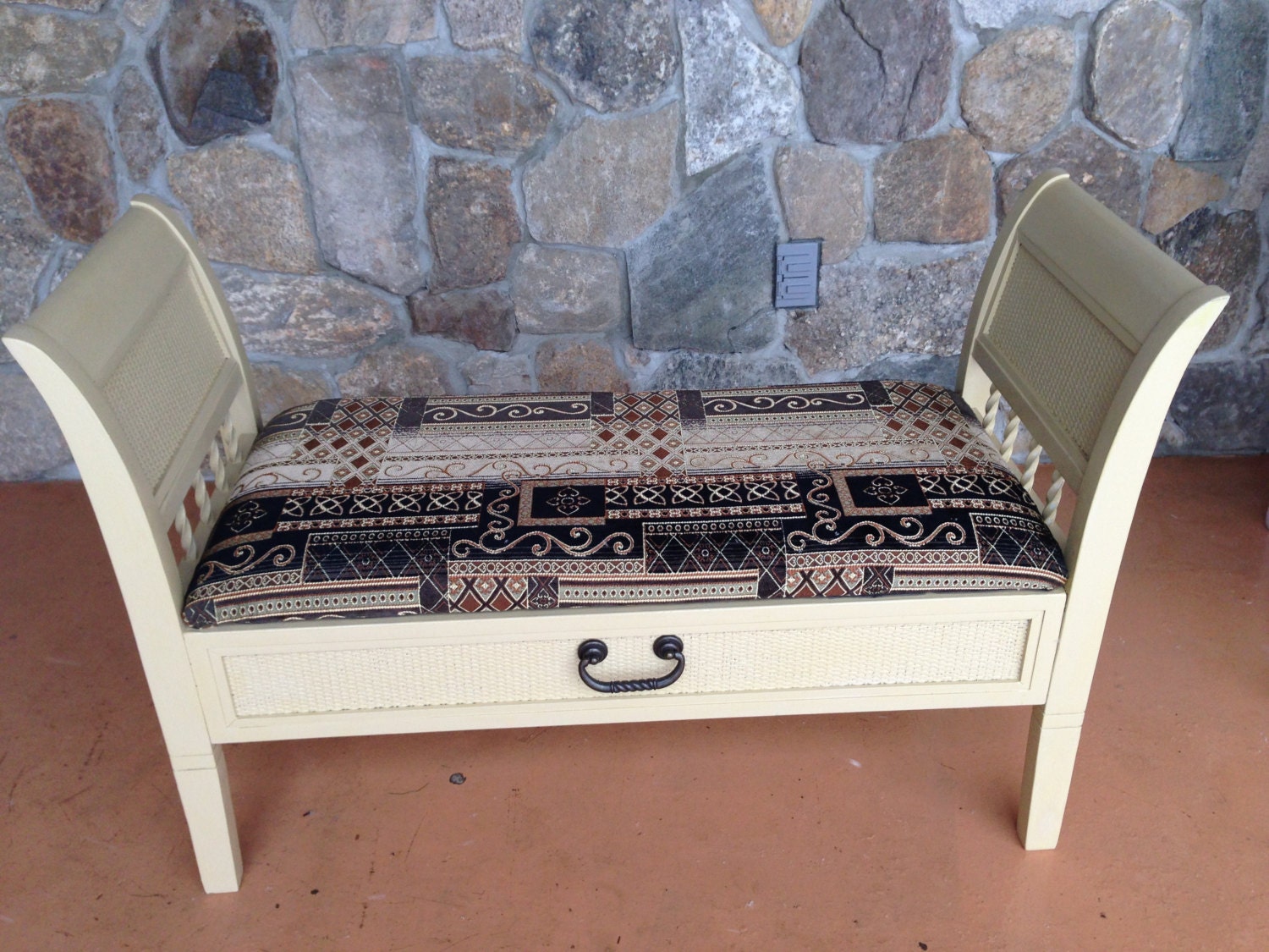 Painted storage bench