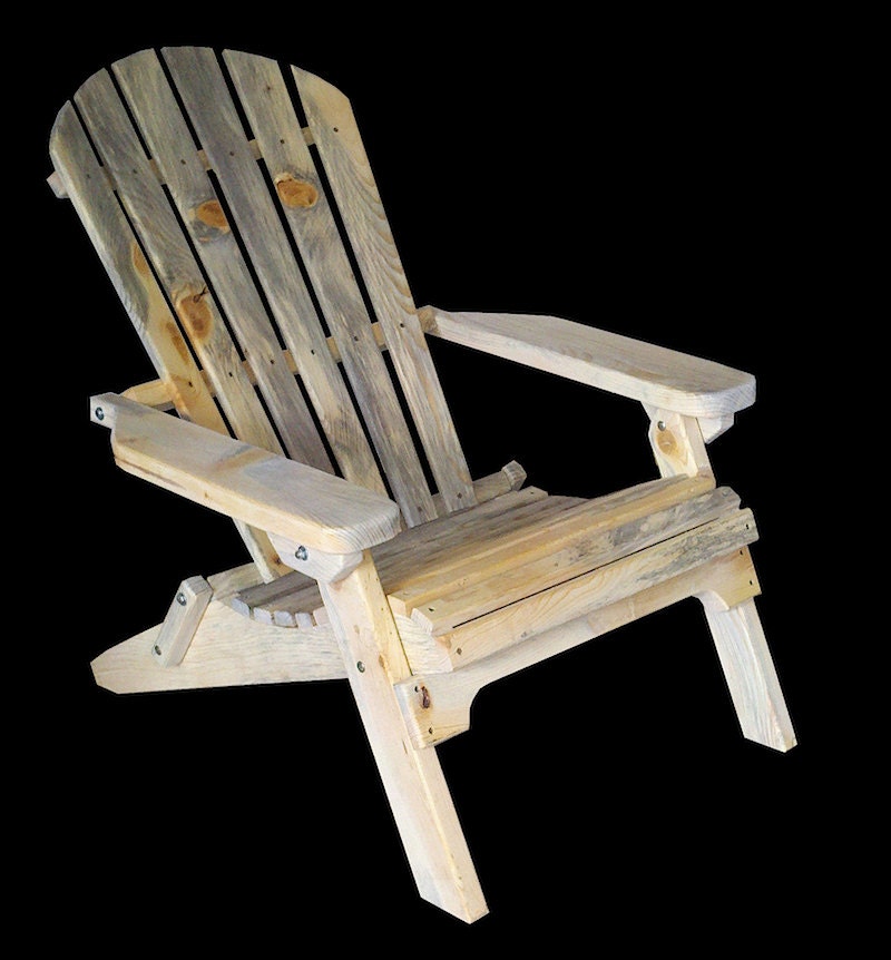 Blue pine Adirondack folding deck chair