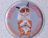 Grumpy cat dirty/clean dishes dishwasher kitchen magnet