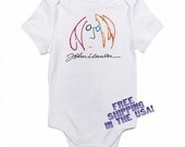 John Lennon Imagine The Beatles Retro 60's 70's Inspired Funny Baby Onesie 0-3m, 3-6m, 6-9m, 12m or 18m