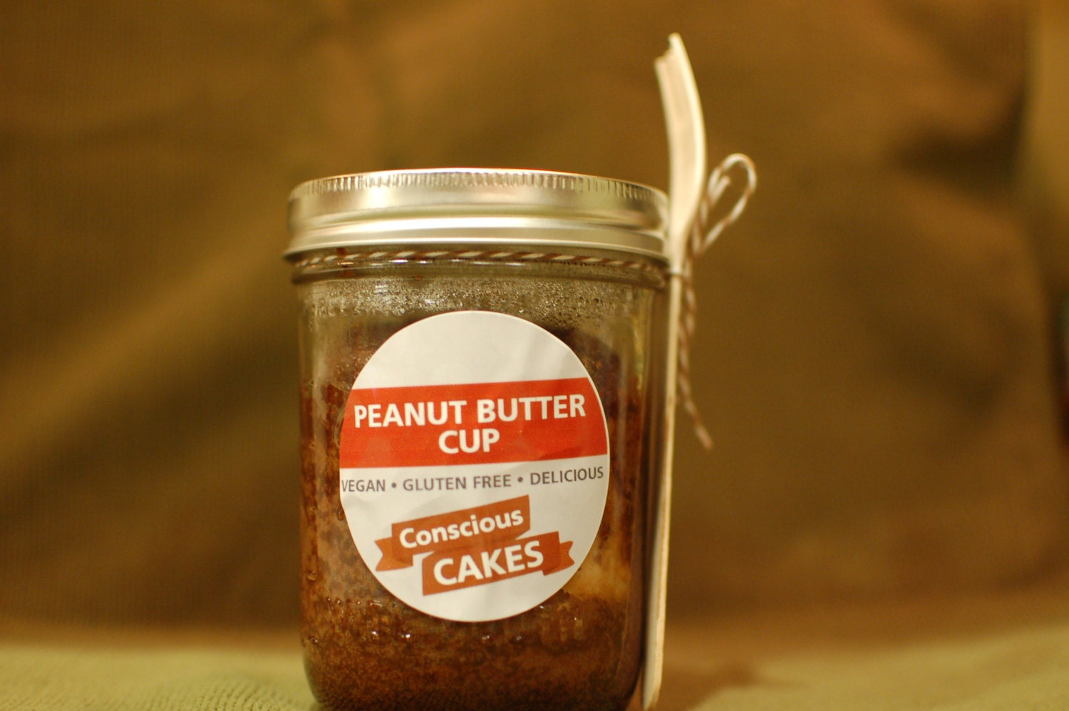 1 Pint Vegan, Gluten Free Peanut Butter Cup Cupcake Jar