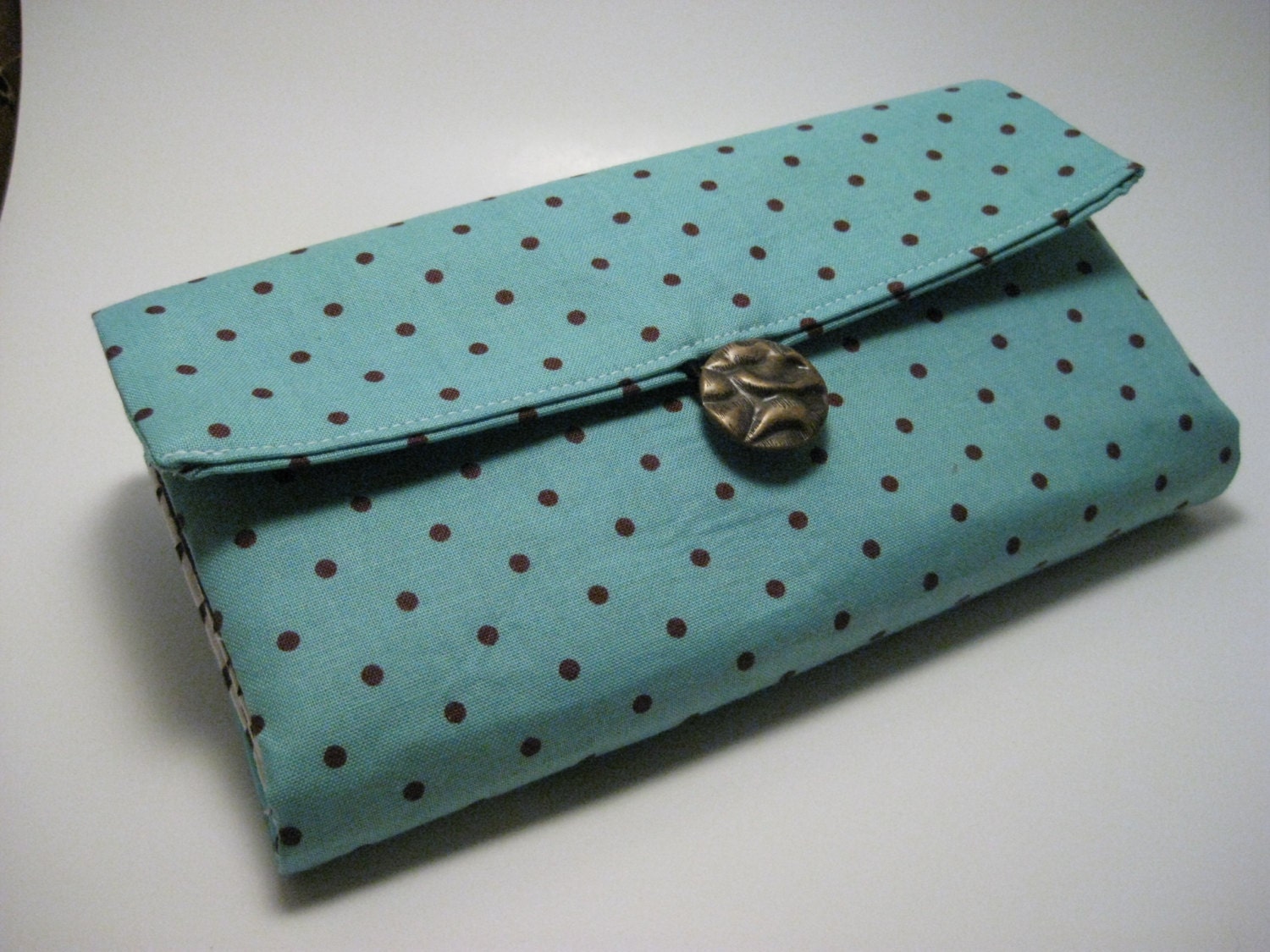 Teal & Brown Wallet- All purpose ladies wallet for Cash Envelope Budgeting System