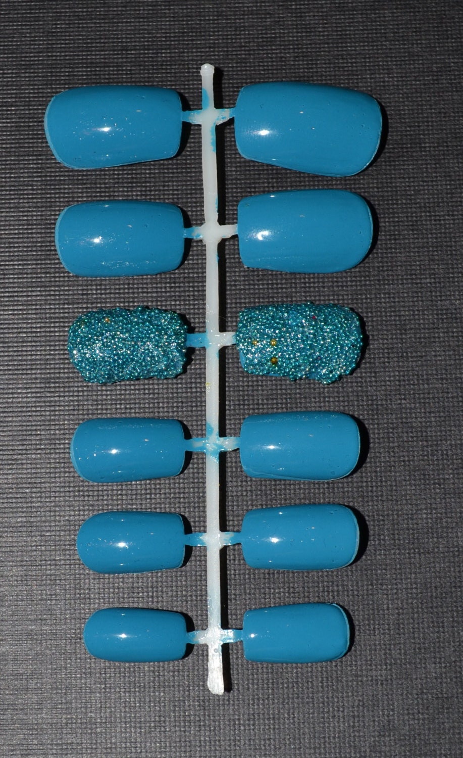 Blue caviar featured nail hand painted false nail set