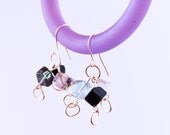 Itila earrings silver plated copper and fluorite - Ooak