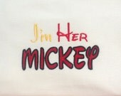 2 pc Set..... Custom I'm Her Mickey embroidery appliqué Tshirt. Set wedding....anniversary.....honeymoon. 4t-6XL