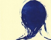 Limited edition linoleum block print- Sailor girl (blue)