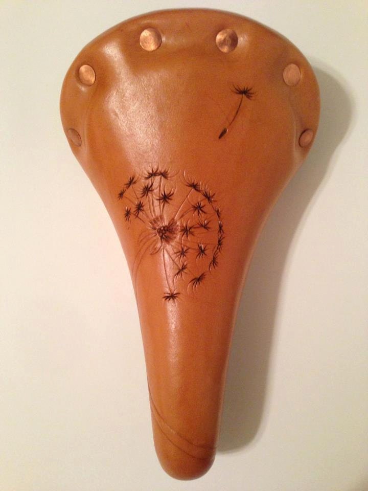 Dandelion leather bicycle seat