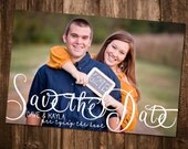 SAVE THE DATE - Simple with script, digital, print it yourself file. Great for photos with date included in the photos