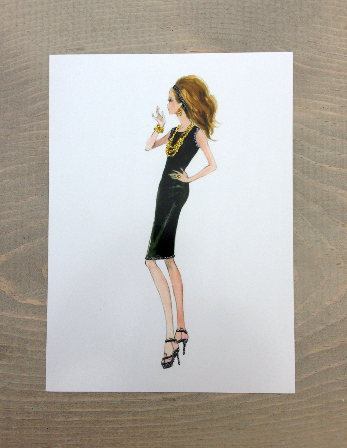 Barbie Glitter Embellished Print "Little Black Dress"