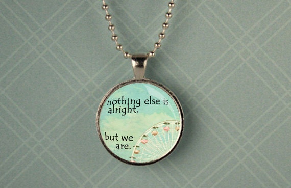 Divergent Quote and Ferris Wheel Pendant Necklace