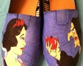 Custom hand painted acrylic canvas Snow White disney princess shoes
