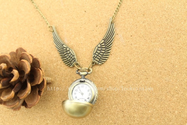 The Golden Snitch Pocket Watch Harry Porter Jewelry Steampunk  antique necklace