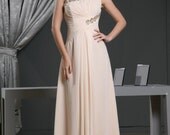 Elegant Custom Handmade Cheap One shoulder Crystal Ruched Chiffon Formal Long Evening/Prom/Party/Bridesmaid/Homecoming/Cocktail Dress Gown