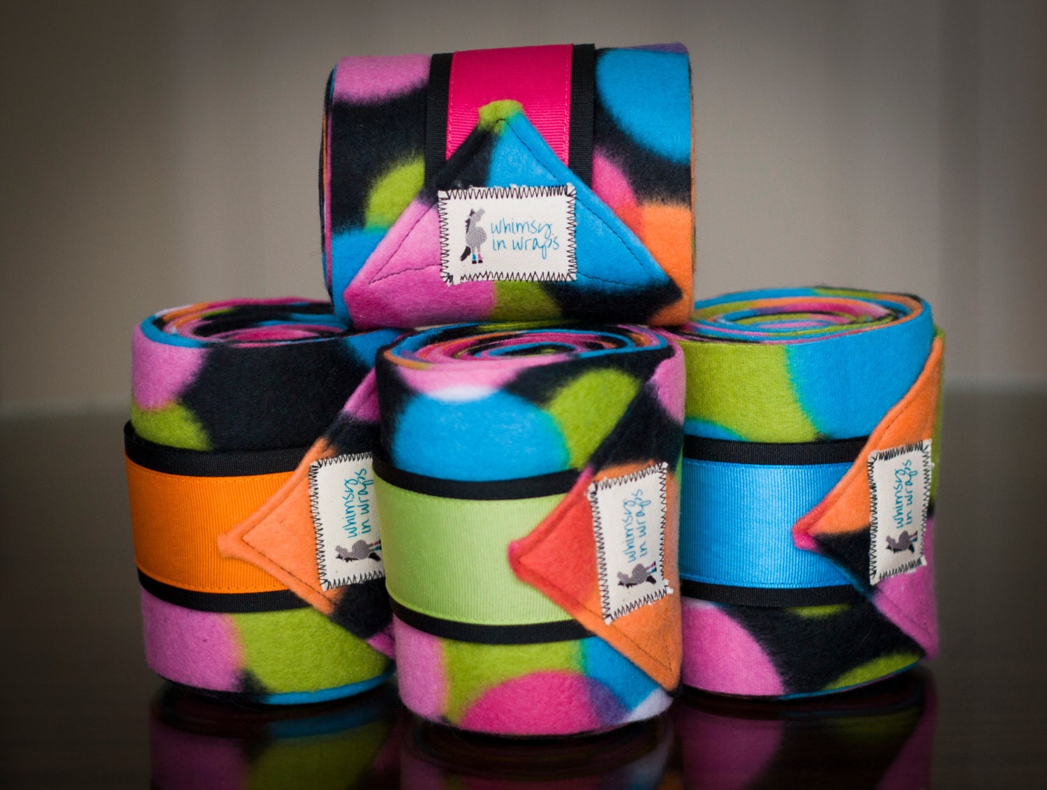 Rainbow Dot Polo Wraps Set of 4