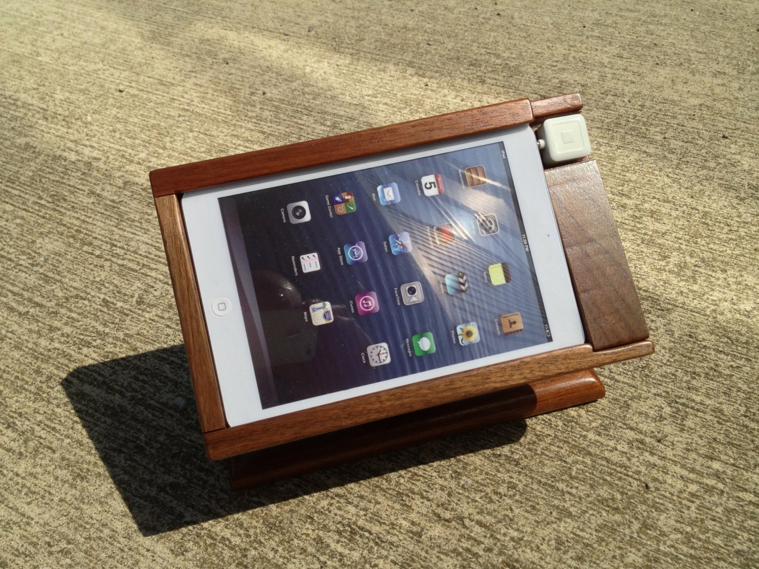 IPad Mini stand for Square Users - POS Point of Sale Walnut