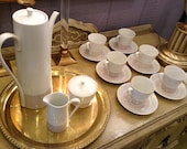 LIKE NEW Retro Danish Modern Tea Set Vintage Coffee Set- Wedding Gift Mid Century Modern Hollywood Regency French Cottage White Fine China