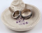 Mr. and Mrs. Hand Sculpted Porcelain RING DISH