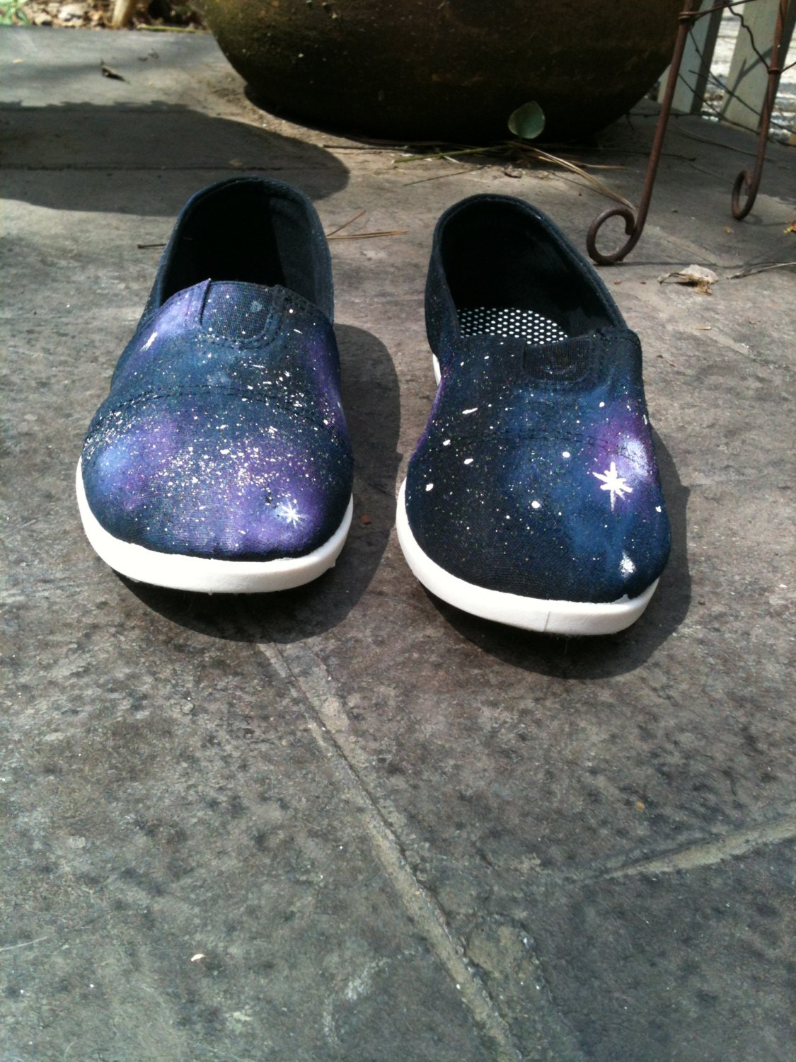 WOMEN'S Blacklight Galaxy TOMS and Vans Shoes