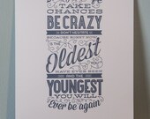 9"x12" Poster Print 'Live Your Life'