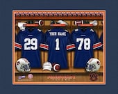 Personalized Auburn Tigers Football Locker Room Framed Print - Custom Auburn University Print - NCAA-LRP