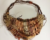 Handwoven Basket, Rustic, Home Decor, House Warming Gift, OOAK