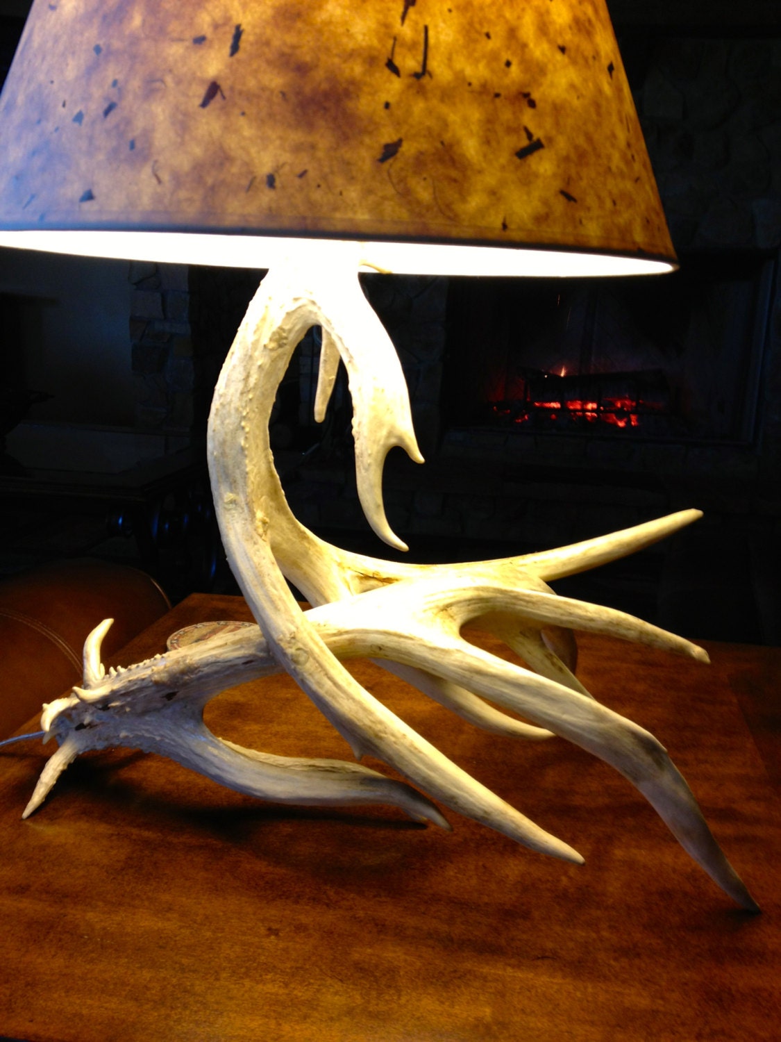 Natural Deer Antler Lamp // Handmade with Two Deer Antlers