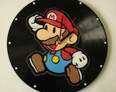 Mario vinyl record clock - VantidusVinylArt