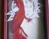 OOAK Handmade Art - 'Axolotl, Life Development' - Newt - Salamander - Endangered - Red - Original