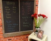 Salvaged Victorian Window (Circa 1892) repurposed to Blackboard with shabby-chic finish