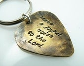 Customize Guitar Pick Keychain, Hand Stamped Key chain boyfriend, husband, friend gift, Custom Key Ring, Personalized BFF, Brass or Aluminum