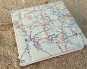 Map Covered Upcycle Journal