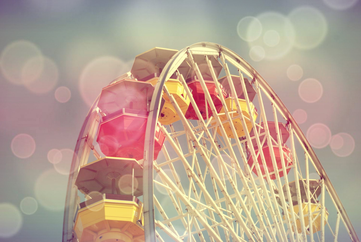 Ferris Wheel Photography 8 x 10 Home Decor Art Carnival Nursery Print Fair Pastel Wall Art