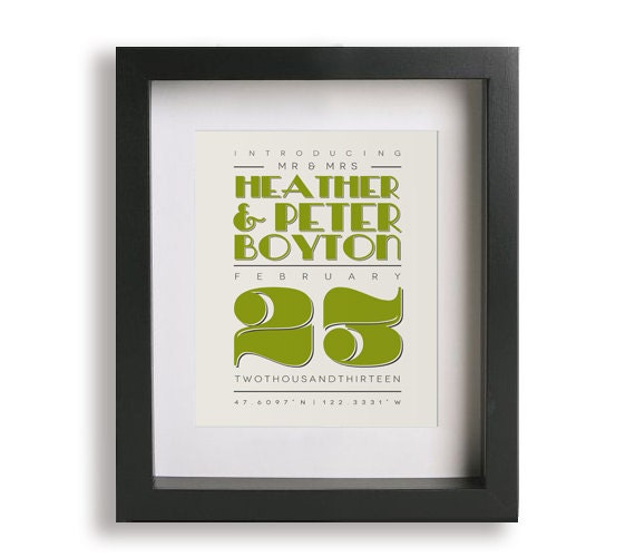 Buy announcements gift ideas - Wedding Announcement with Coordinates - home decor, modern art, wedding gift idea, new couple, destination wedding, shower gift