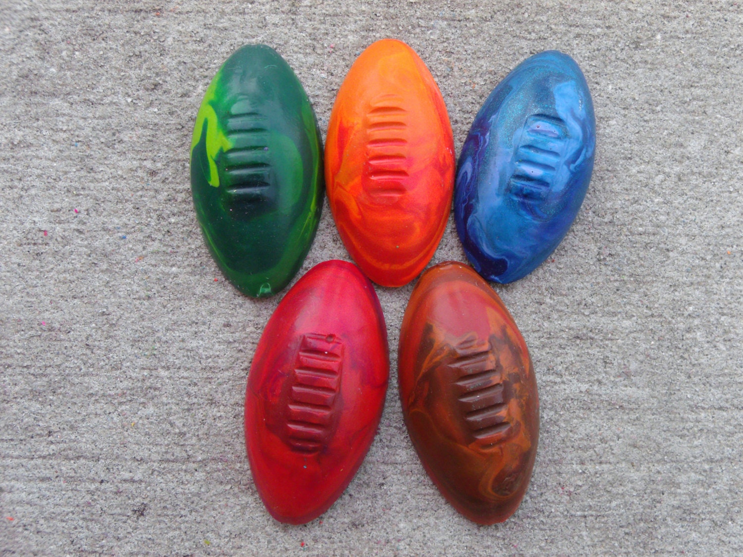 Football Shaped Recycled Crayons Party Pack of 10 - TheCrayonTrain