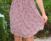 Vintage 90's Grunge / Baby Doll / empire waist Dress Floral / ginham  xs/s