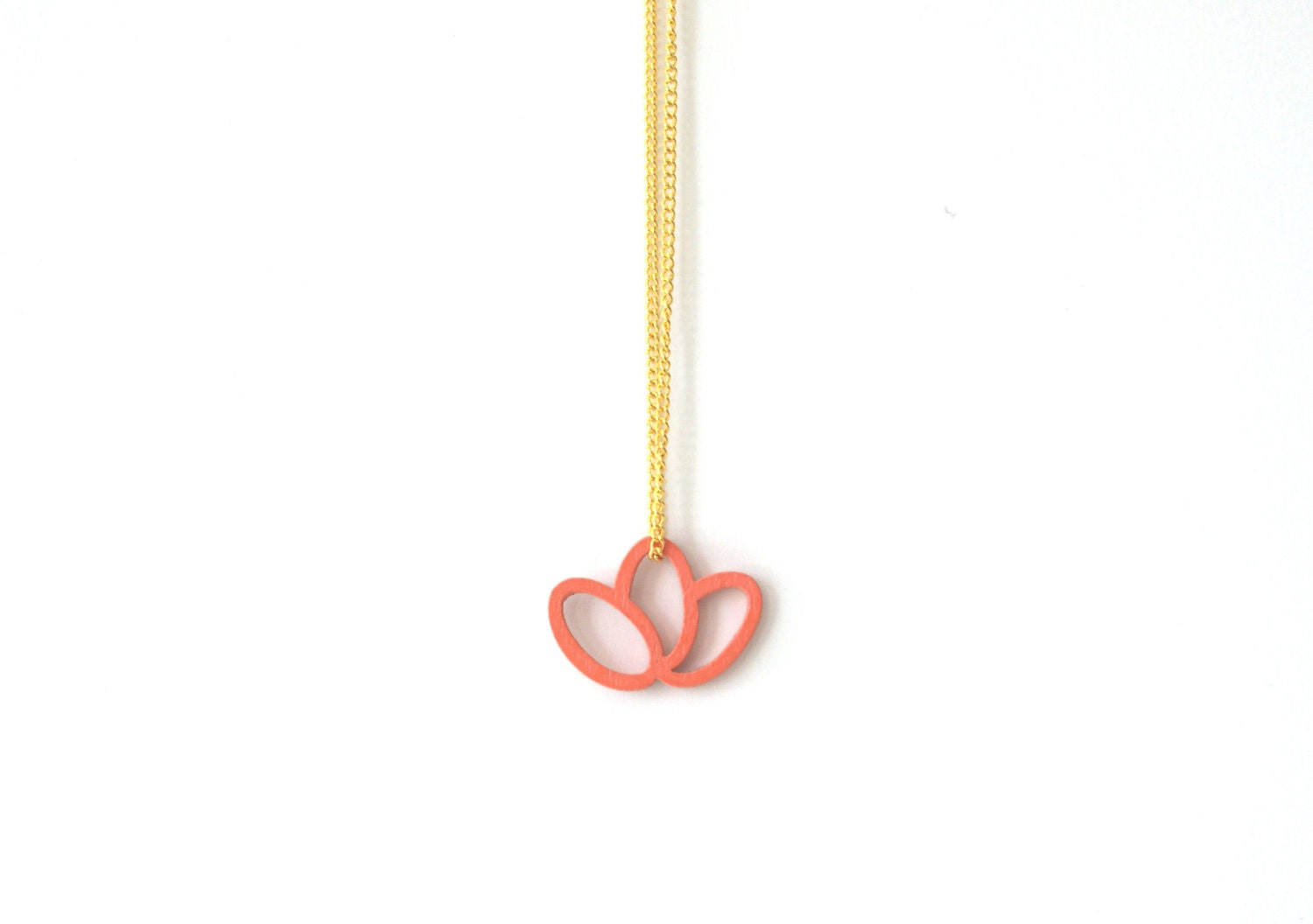 geometrical pendant, wood pendant, pink necklace, statement necklace, laser cutted