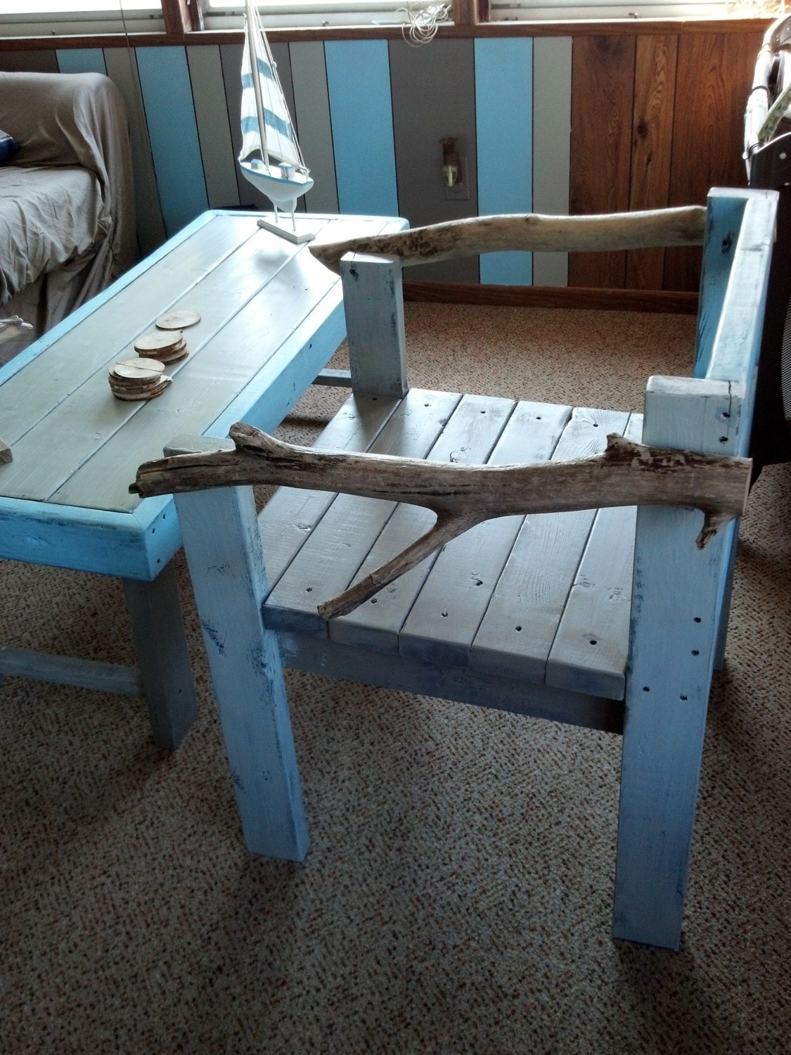 Custom chair made with Drift wood arm rests. - HRCCustomsLLC