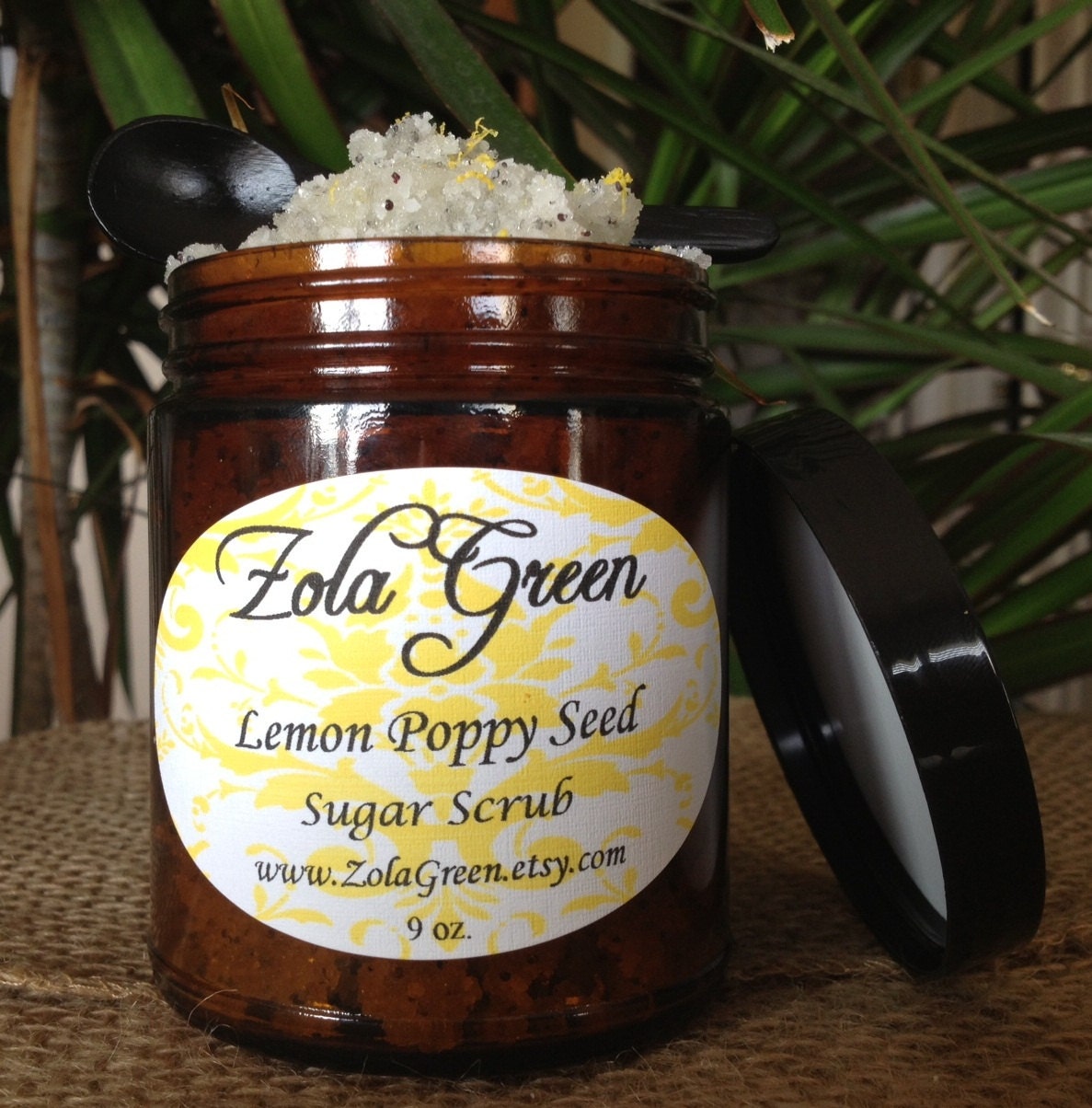 Bath & Beauty - Sugar Scrub - Natural -  Lemon Poppy Seed - 9 oz - Zola Green