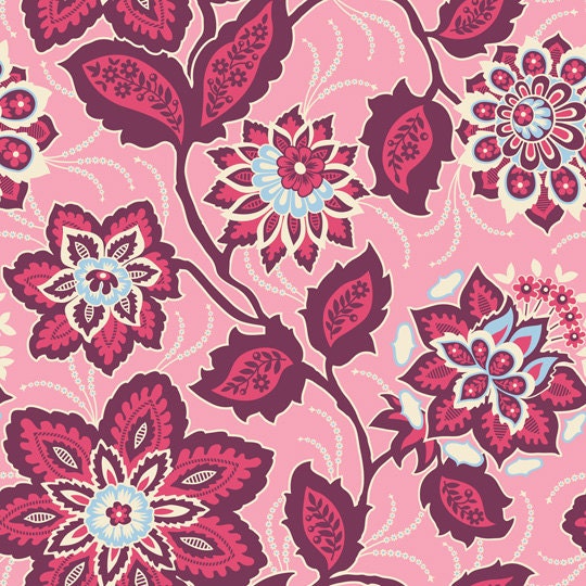 Heirloom Voile, Ornate Floral in Amethyst- 1 Yard