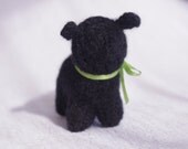 Tiny Hand-Knit Felt Wool Lamb/Sheep (black) - Natural Toy