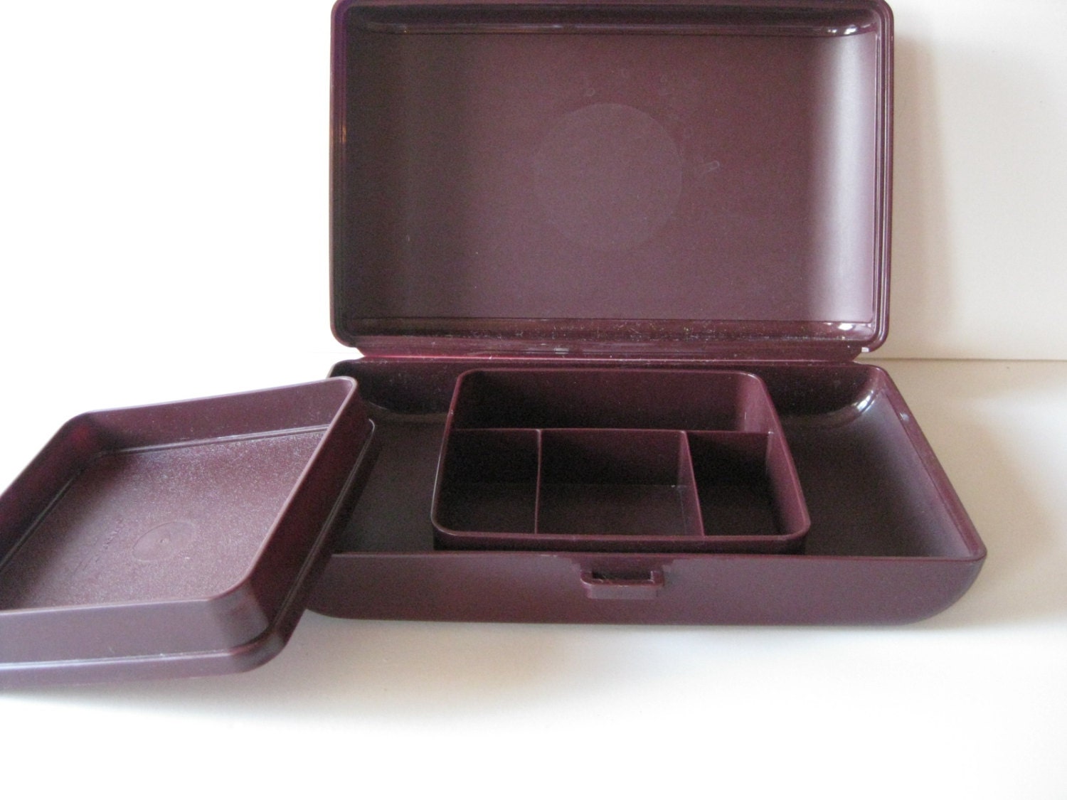 Tupperware Sewing Craft Box Brown