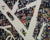 Hardware Collage : Mixed Media for a Man 16" x 20" edged in blue, no need for frame