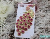 peacock iphone case, i phone 4 4s 5 case, cool cute iphone4 iphone4s 5 case,stylish plastic rubber cases cover, Artificial Swarovski Crystal