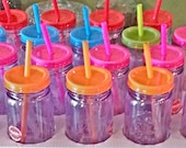 Mason Jar cups tumblers BPA-free double wall insulated sweat-proof PERSONALIZED