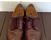Agosta Hand Made Brown Brogue Shoes Size 8.5