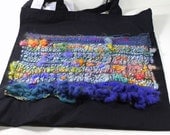 SAORI Woven Tote Project Bag with Handspun Art Yarn- JazzTurtle Couture, Fiber Art to Wear