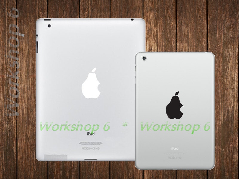 2pcs x Funny Pear Logo apple inspired Vinyl Decals for iPad 2 3 New iPad Mini - M15